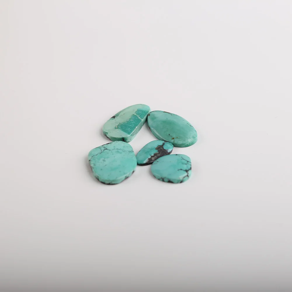 Natural Gemstone Turquoise  (5pieces) - DIY Handmade Jewelry 21×15×1mm, 6.7g