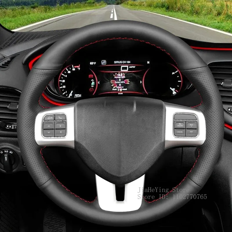 

DIY Custom Artificial Leather Hand-Stitched Steering Wheel Cover For Dodge Dart 2013-2016 Interior Decoration Accessories