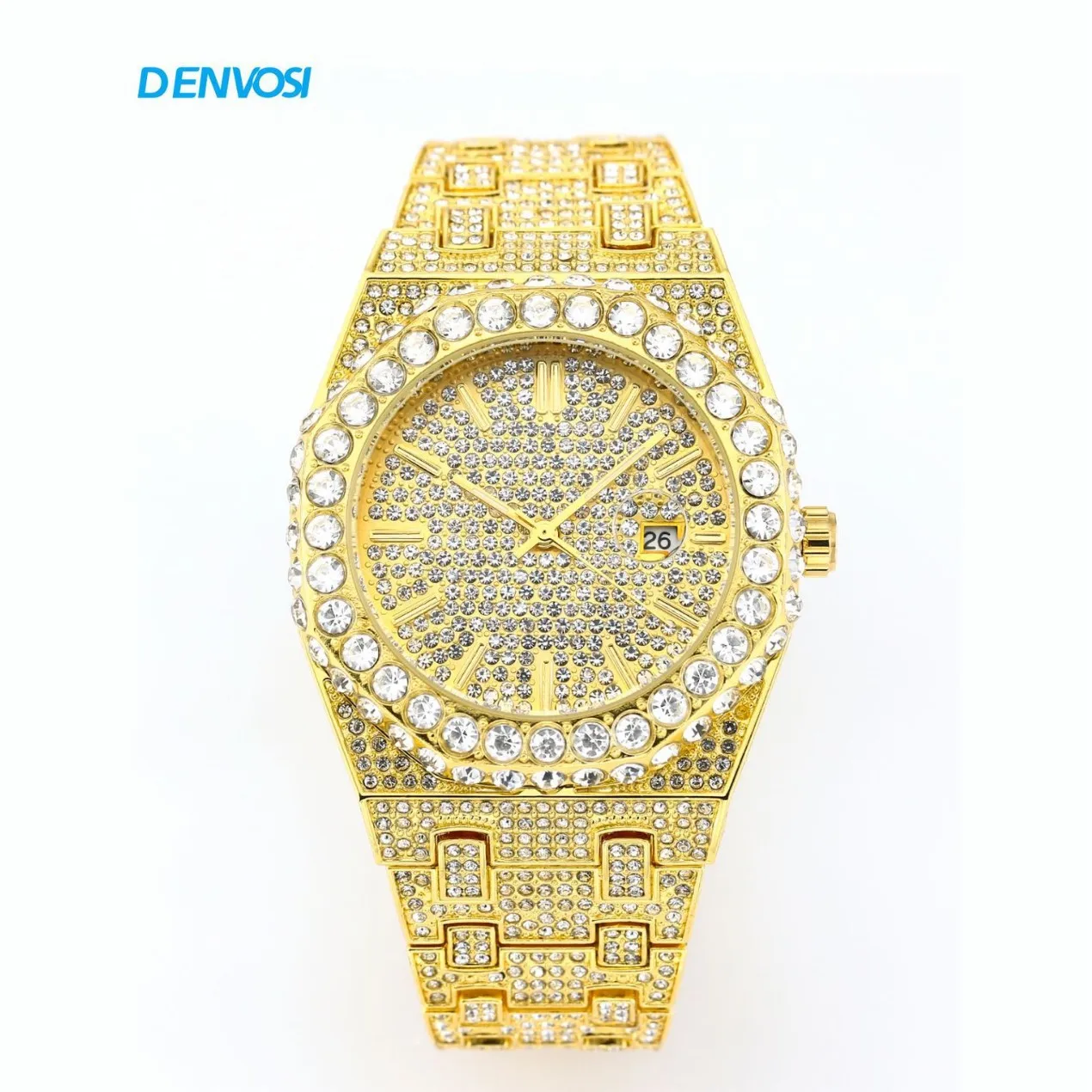 2026 Luxury Diamond Men's Watch High Quality Hip Hop Men's Quartz Watch Ice Sensation Men's Watch