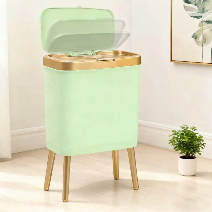 

Мусорное ведро на 4 галлона с крышкой для кухни, ванной, спальни или офиса, без запаха, с откидной крышкой.