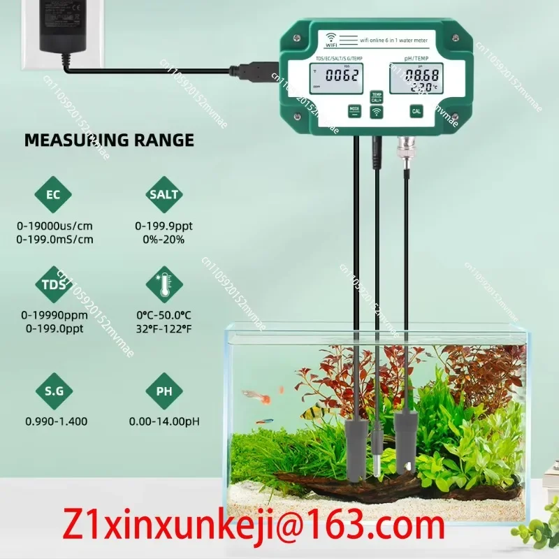 6 in1 Multi-function Acidity Meter with Hydroponic Data Logger Function