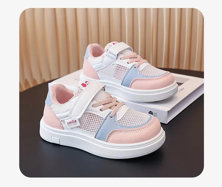 Kinder Weiße Schuhe 2026 Sommer Jungen Sportschuhe Mesh Atmungsaktive Boardschuhe Mädchen Hohle Freizeitsneaker Weiche Sohle Kinderschuhe – Detail 16