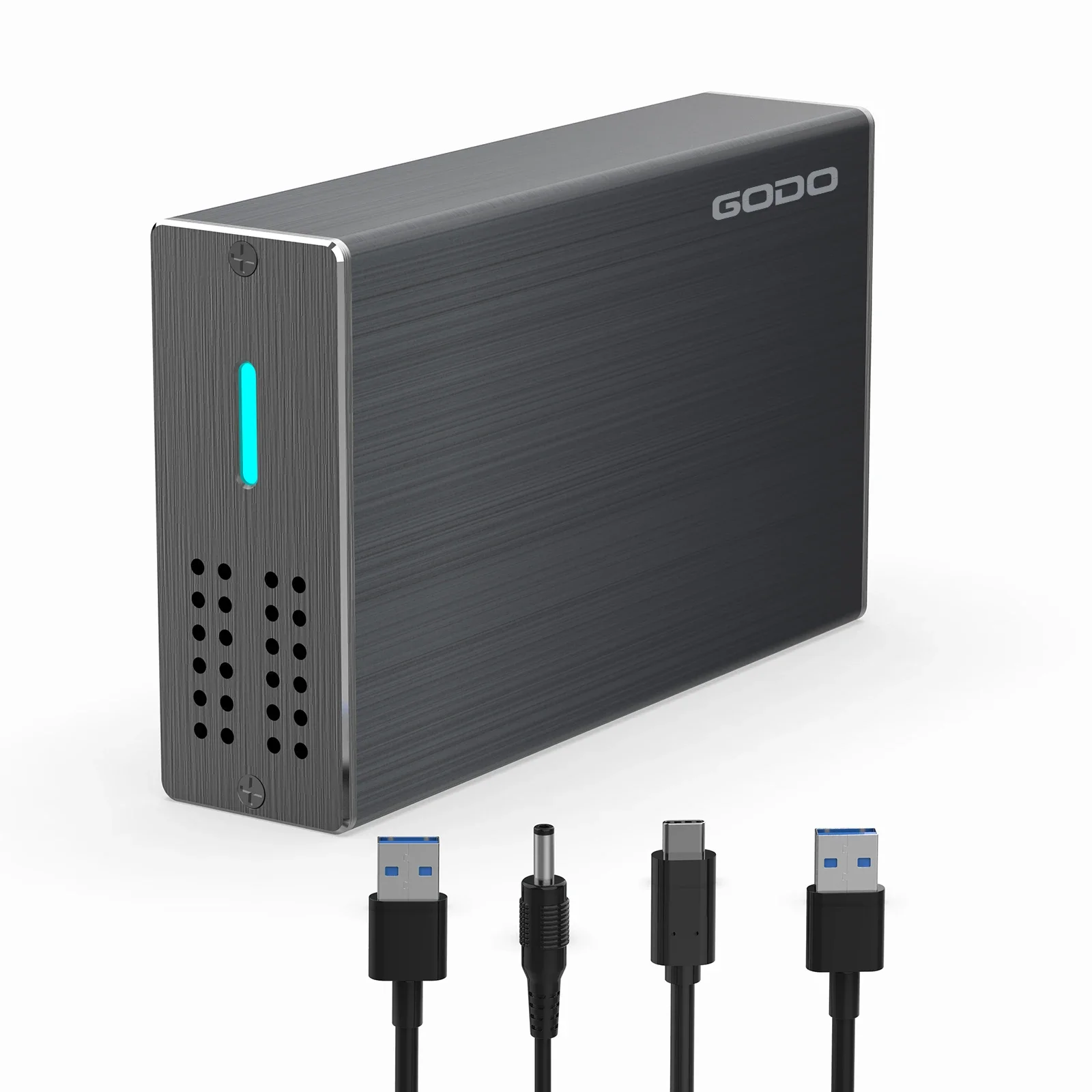GODO 2.5 Inch HDD Case Dual Bay External Hard Drive Enclosure Case HDD SSD Case RAID Array Type C 2.5" Disk Array Enclosure