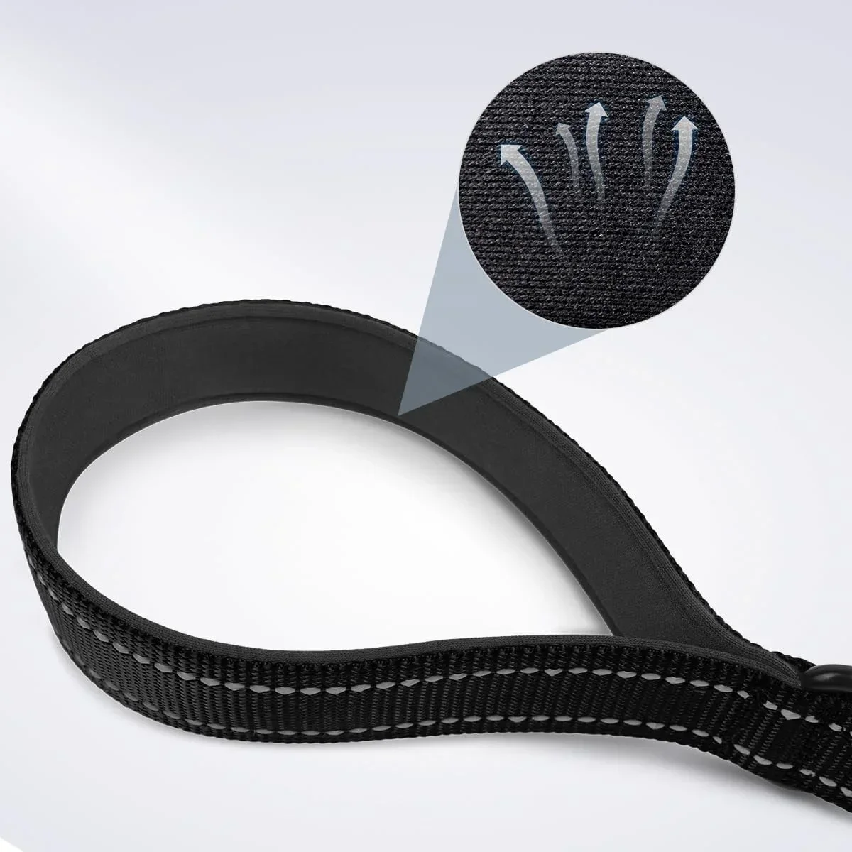 مقود قصير للكلاب، مقبض مبطن لحركة المرور، رصاص للكلاب من النايلون القصير شديد التحمل للتحكم في التدريب، خيوط عاكسة للحيوانات الأليفة #5