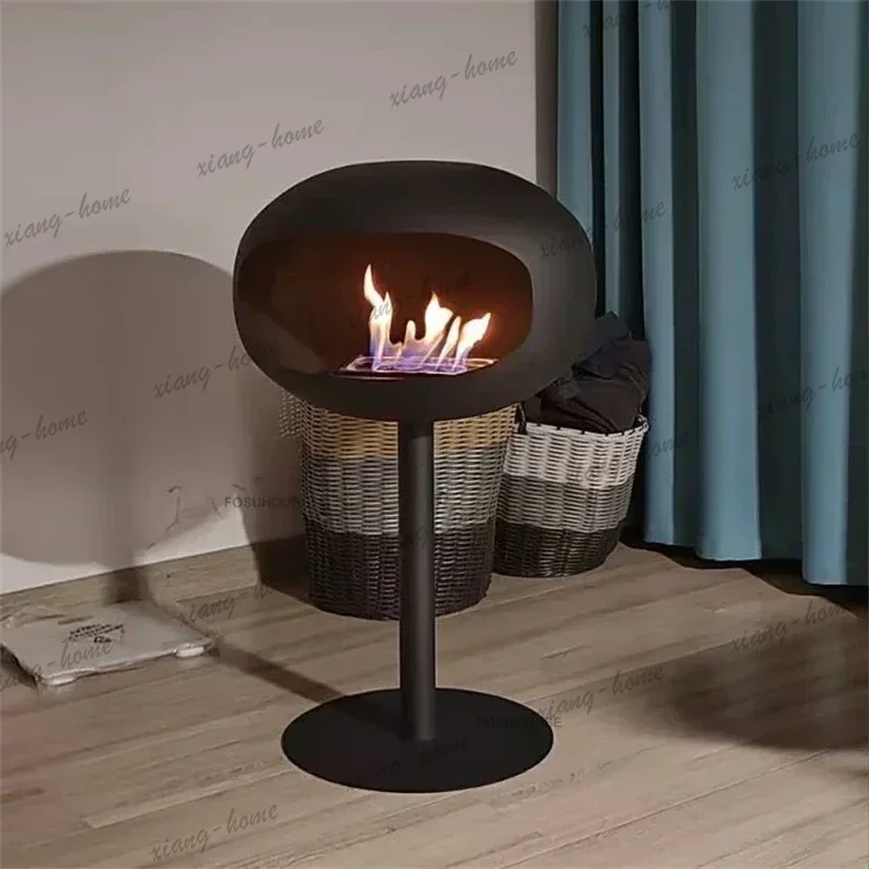 Nordic Designer Wrought Iron Heater Creative Villa Home Decor Luxury Floor-standing Art Fireplace Living Room Heating Ornament