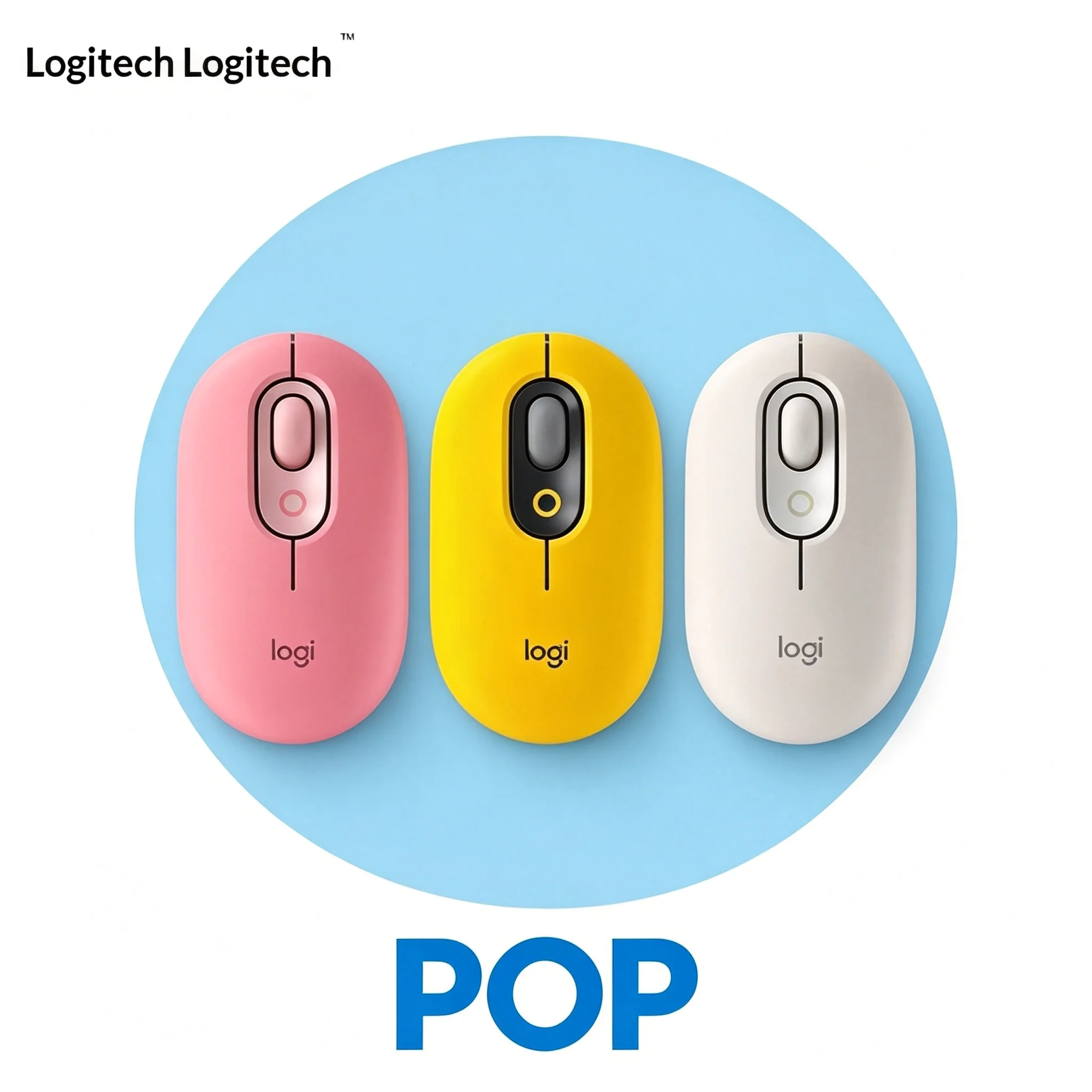 Original Logitech POP Mouse Multi Device Bluetooth Mouse Quiet Click Slim Portable Mice