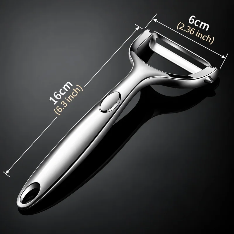 Sharp zinc alloy peeling knife, comfortable grip, smooth and labor-saving, durable, easy to clean and practical.
