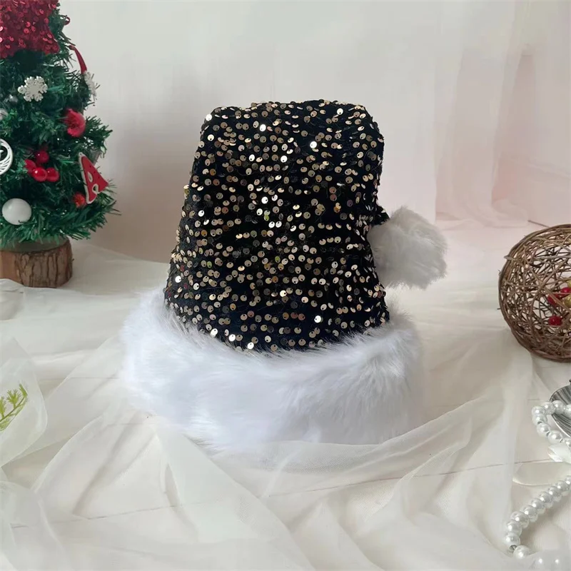 31*47cm Bunte Atmosphäre Hut Weihnachten Pailletten Hut für Erwachsene Einfarbig Sparkle Santa Cap Party Weihnachten home Decor