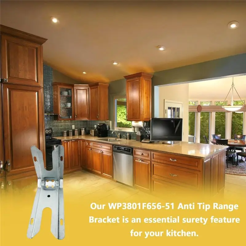 AS60-Stove Anti-Tip Bracket For Whirlpool, Kenmore, Kitchenaid, Maytag- WP3801F656-51 3801F656-51 12400045, PS11741944, AP600880