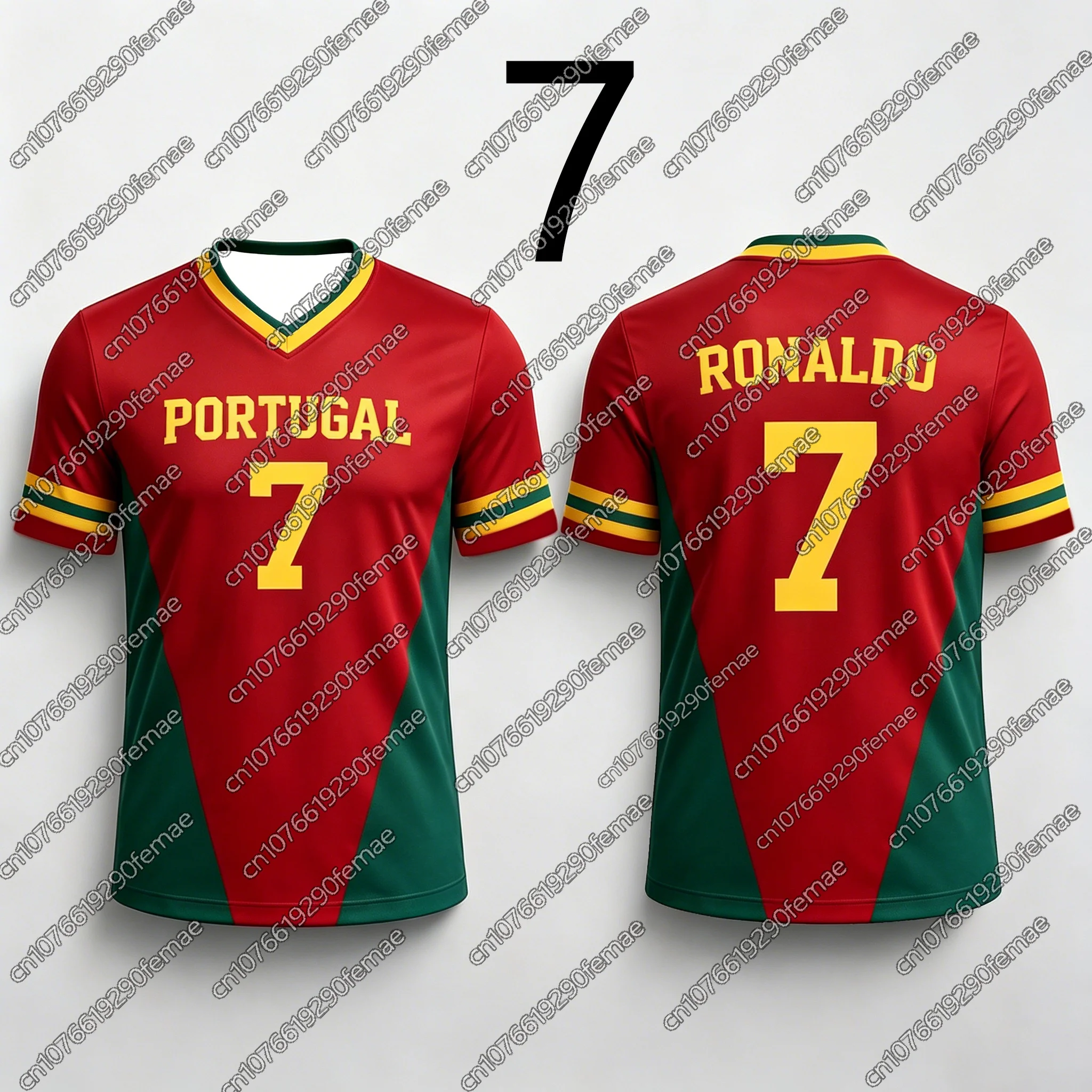 2026 New Kids Portugal Football T-Shirt Fans Red Green Soccer Jersey Boys Summer Breathable Quick Dry Sportswear