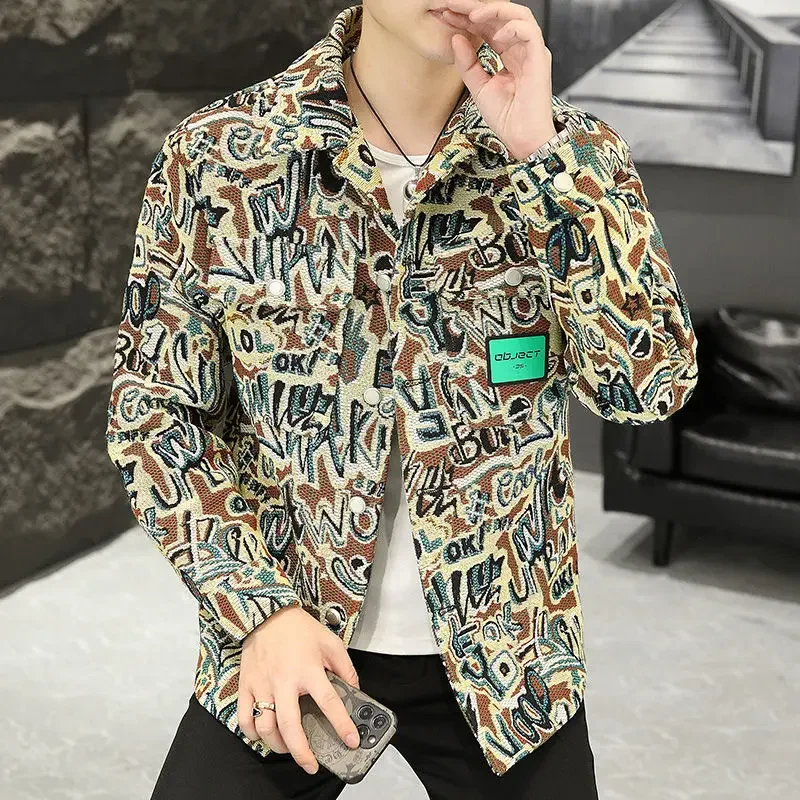 Fashion Brand Polo Collar Jacket Spring and Autumn Handsome Man Fashion Youth Casual Jacket Fall Men's Clothing