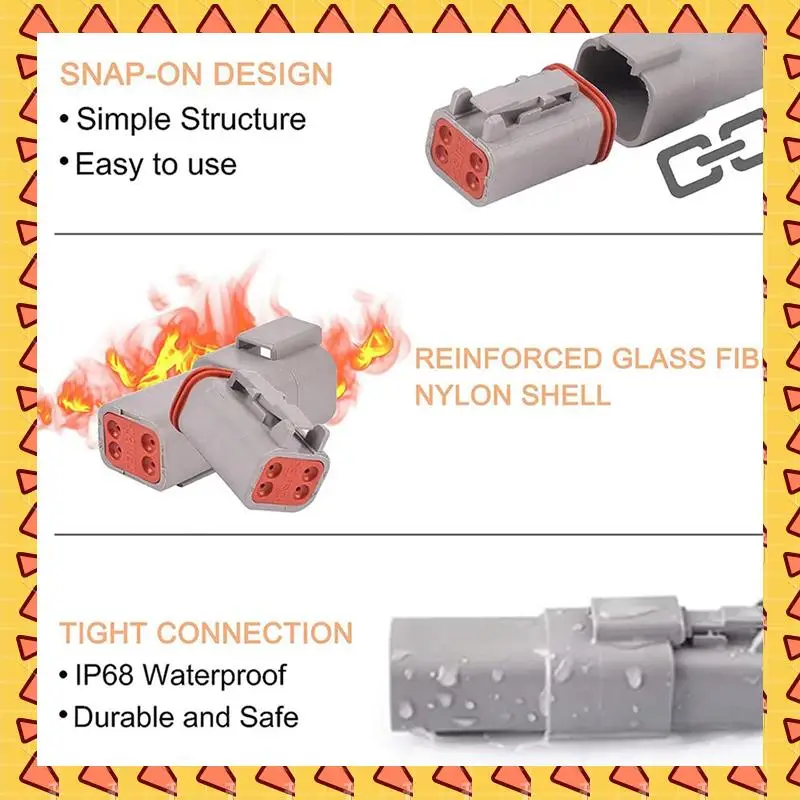 A008 24 Kits DT Series Connector Kit 2 3 4 6 8 12 Pin Connectors IP68 Waterproof Automotive Electrical Connectors Plug