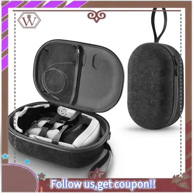 ABBG-EVA حقيبة حمل صلبة لـ Meta Quest 3 حقيبة مضادة للصدمات حافظة واقية مضادة للخدش مع حزام كتف