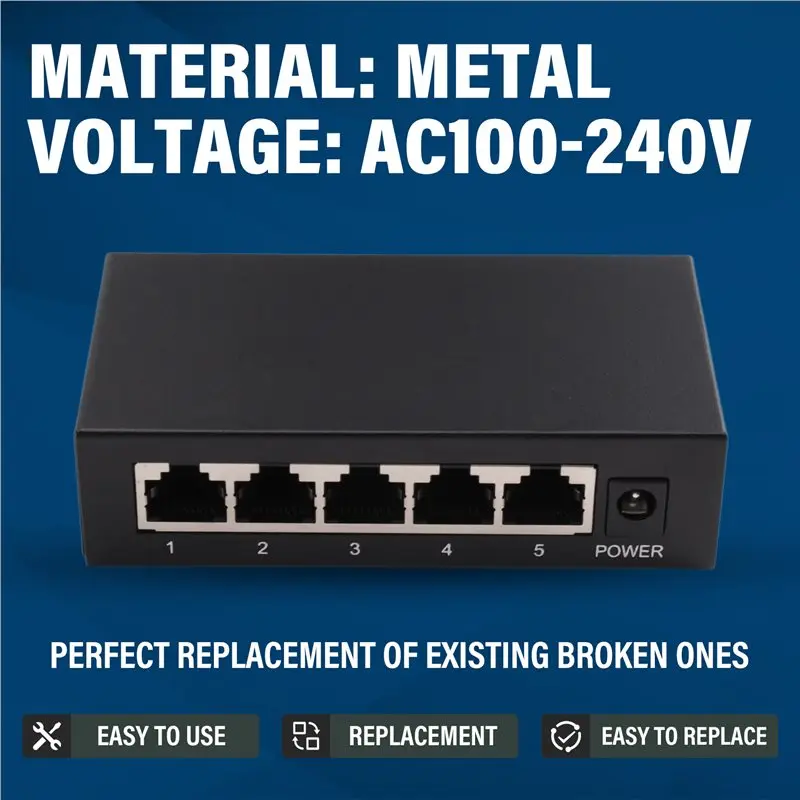 AT82-5 Port Gigabit Web Managed Switch 8 Port Managed Full Gigabit Switch Ethernet Switch Support VLAN/QOS/DHCP/IGMP