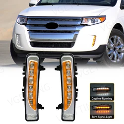 For Ford Edge 2009 2010 2011 2012 2013 2014 Start-Up Animation LED Daytime Running Light Two-color streamer Turn Signal Lamp12V