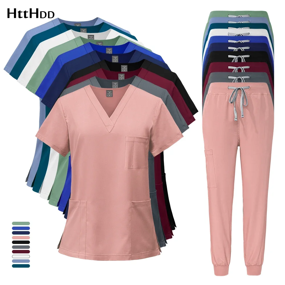 Health Services Medical Shirt Pants Sets Fashion Doctor Nurse Surgical Gown Professional Beauty Salon Scrub Medical spa Uniforms