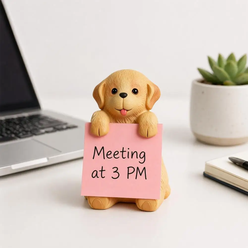 

Sticky Note Puppy Ornament, Note And Phone Holder Multi-Functional Desk Organizer for Home Office Workspace