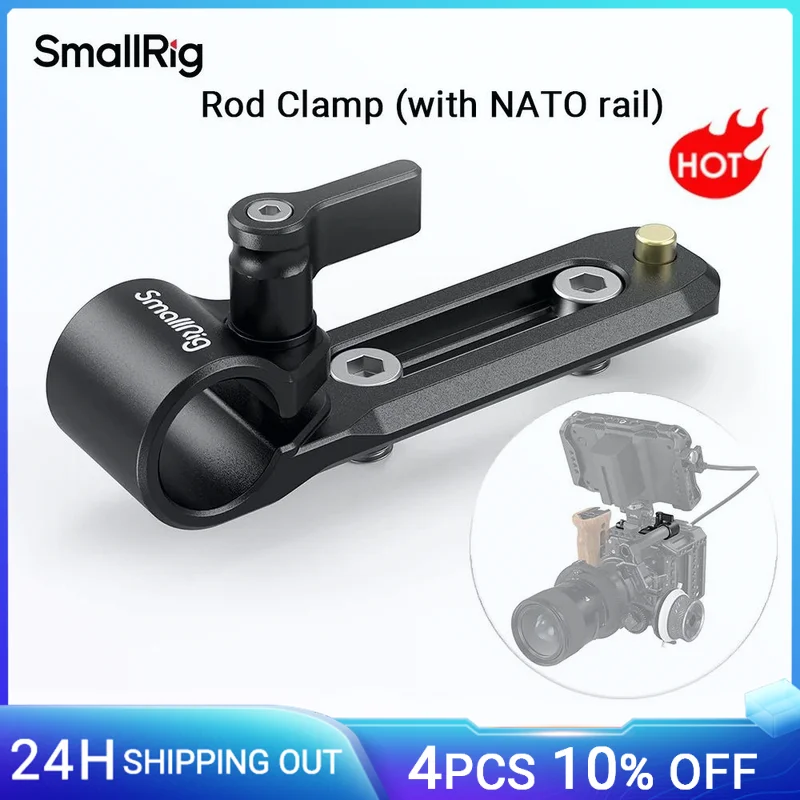 Zacisk pręta SmallRig z szyną NATO Lekki i przenośny Kompatybilny ze standardowym prętem 15 mm i zaciskiem NATO 3011