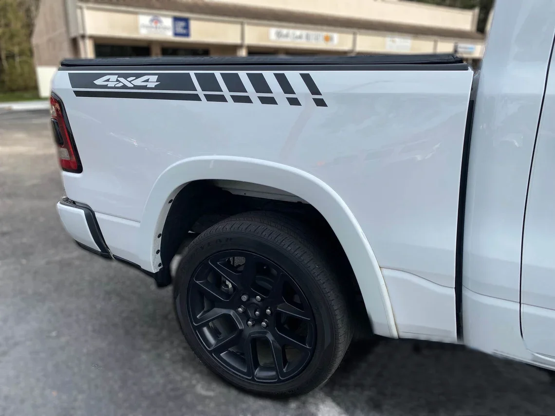 2PCS Side Bed Rail Car Stickers Stripes Vinyl Decals For Dodge Ram 1500 2009-2023 Graphics Stickers Auto Exterior Accessories view 5