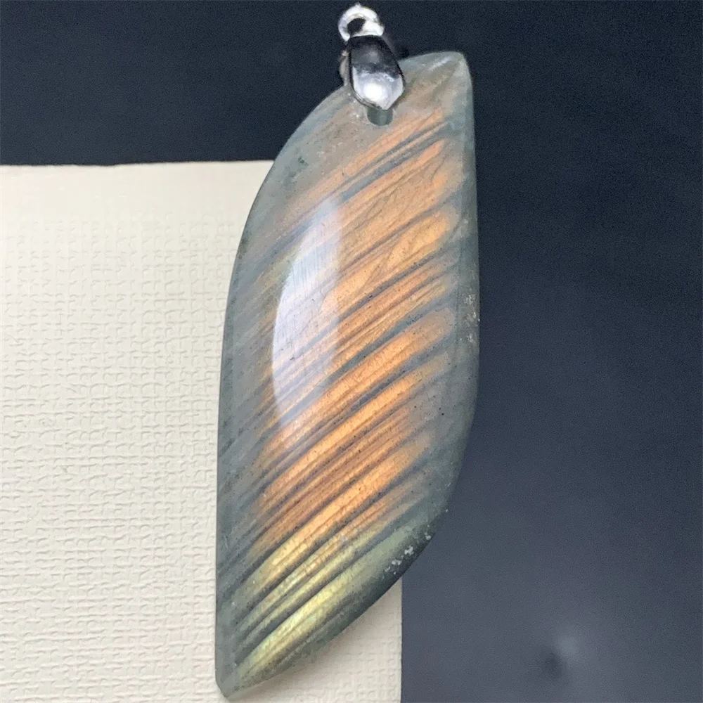 Natural Royal Purple Light Labradorite Beads Drilled Hole Women Orange Blue Light Labradorite Pendants Heal Bead Labrador Stones