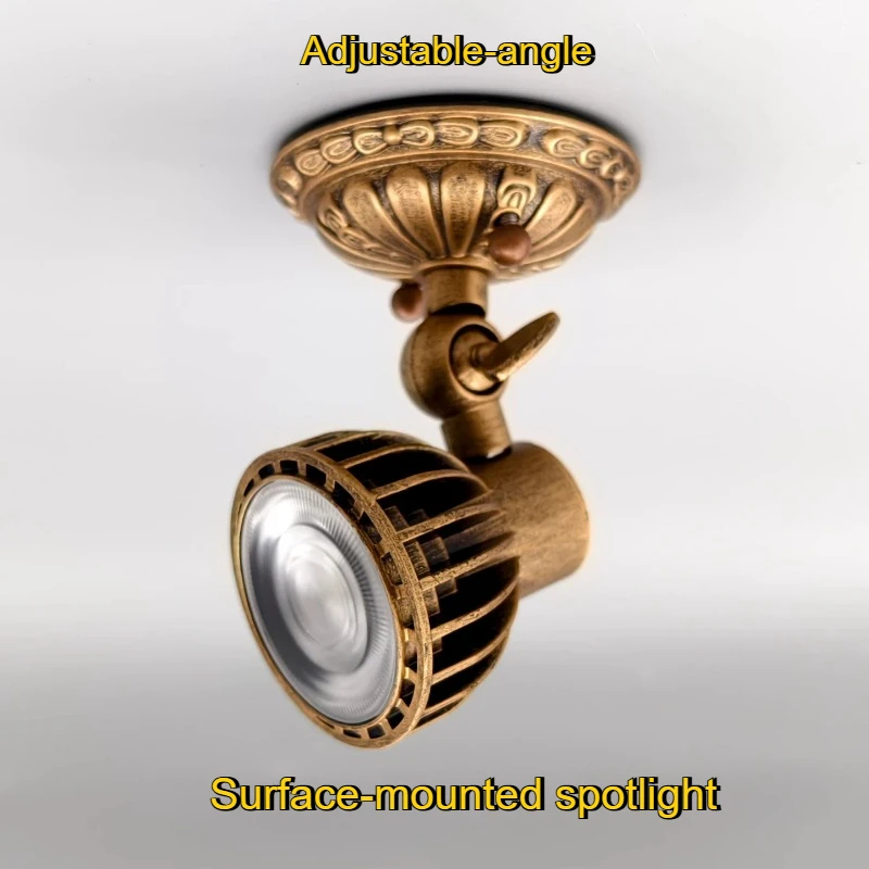 American Vintage Ceiling Light Surface Mount LED Spotlights Adjustable Ceiling Spot Light for corridor Gallery Picture Lighting