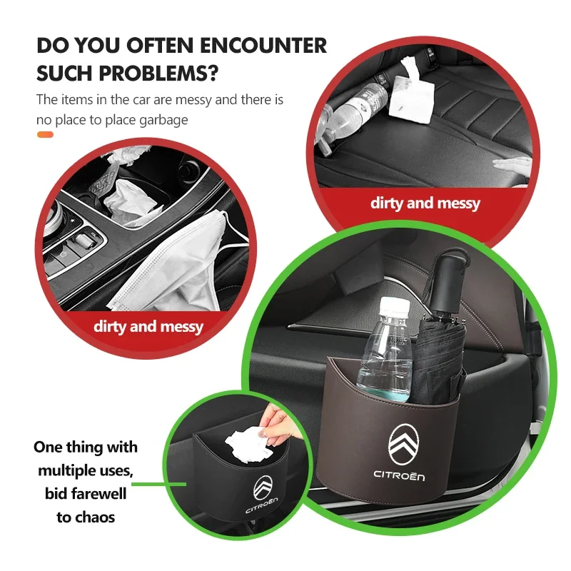 Car Trash Bin Hanging Vehicle Garbage Dust Case For Citroen Grand Berlingo Jumper Celysee Xsara Picasso Aircross