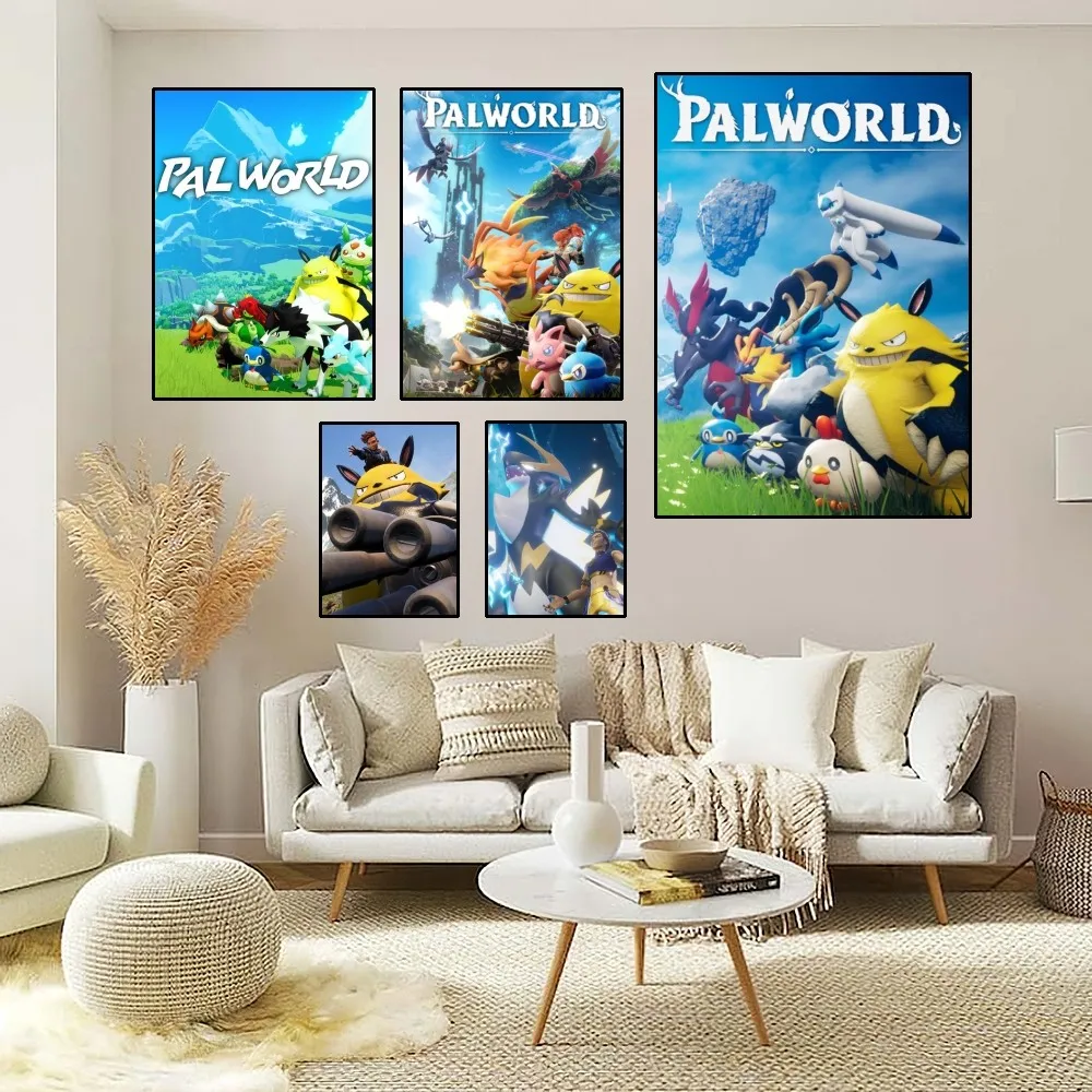 P-Palworld Hot Game Poster Home Room Decor Aesthetic Art Wall Painting Stickers