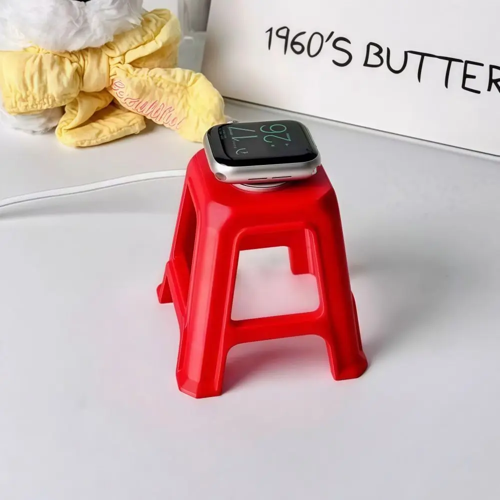 Universal Watch Charging Stand Chair Shape 3D Printing Watch Desktop Stand with Charging Groove Red Storage Rack For Watch