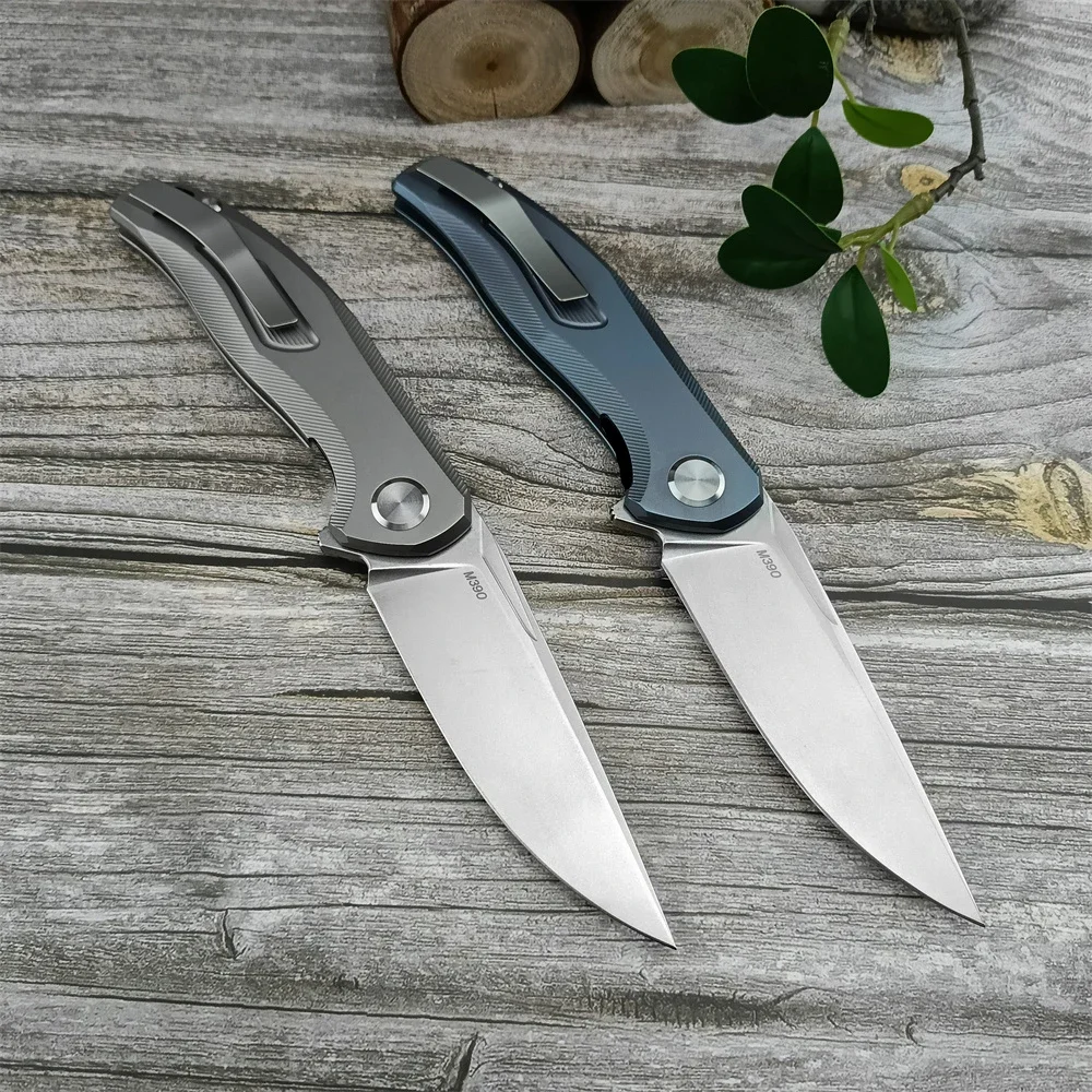 Bearing Flipper Assisted Pocket Folding Knife M390 Blade TC4 Titanium Alloy Handle Outdoor Tactical Knives Hunting Camping Tool