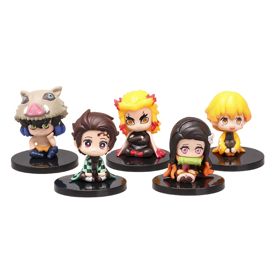 10 pz/set Demone Slayer Tanjiro Kamado Nezuko Anime Figura Del Fumetto Creativo Modello Personalizzato Ornamento Giocattolo A Sorpresa Regalo