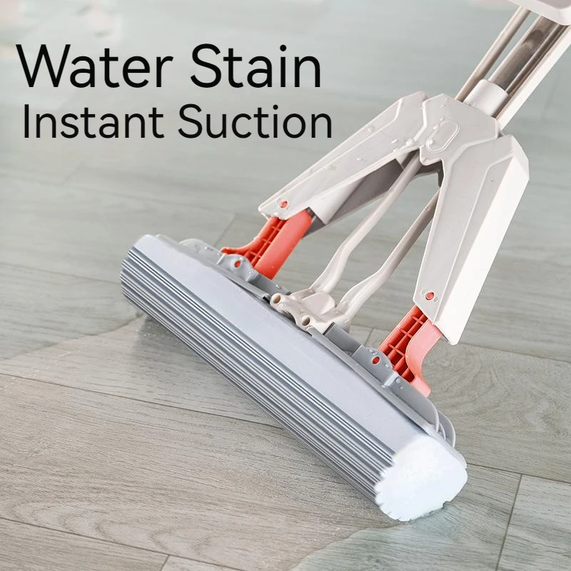 Foldable Collodion Mop Water Free Hand Washing Squeeze Cotton Head Replace Home Tiles Wood Household Cleaning Wringer Mopping