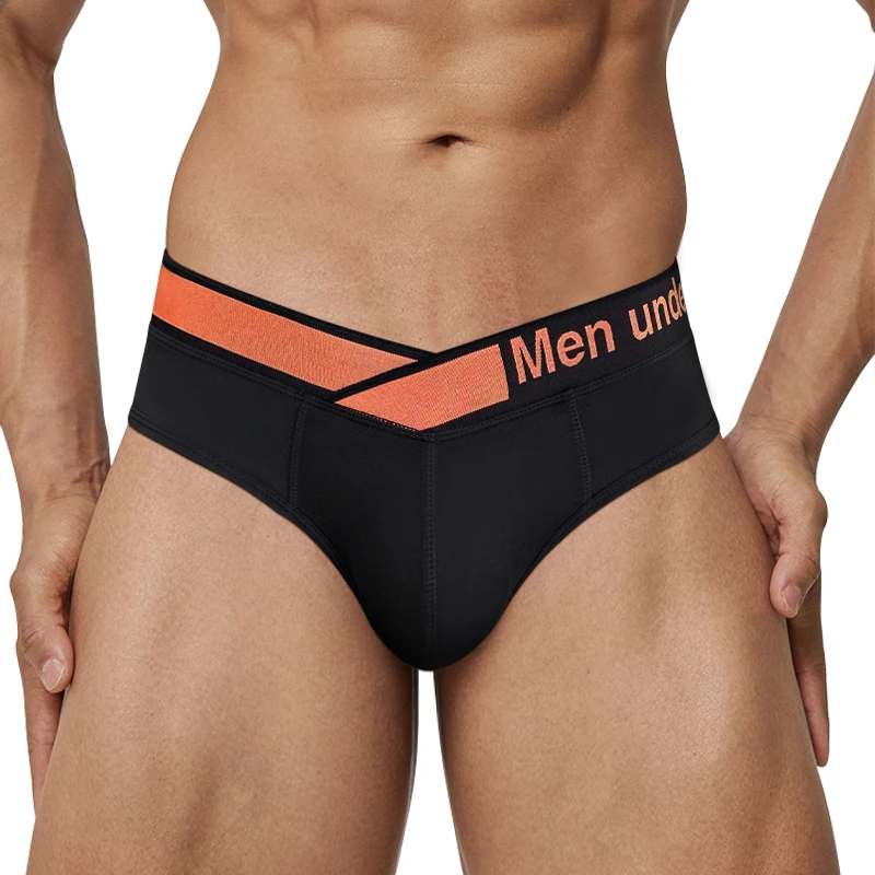 Bequeme männliche Modal Slips Modedesign orange Hüftgurt Unterwäsche Slips Sommer bequeme männliche Modal Slips