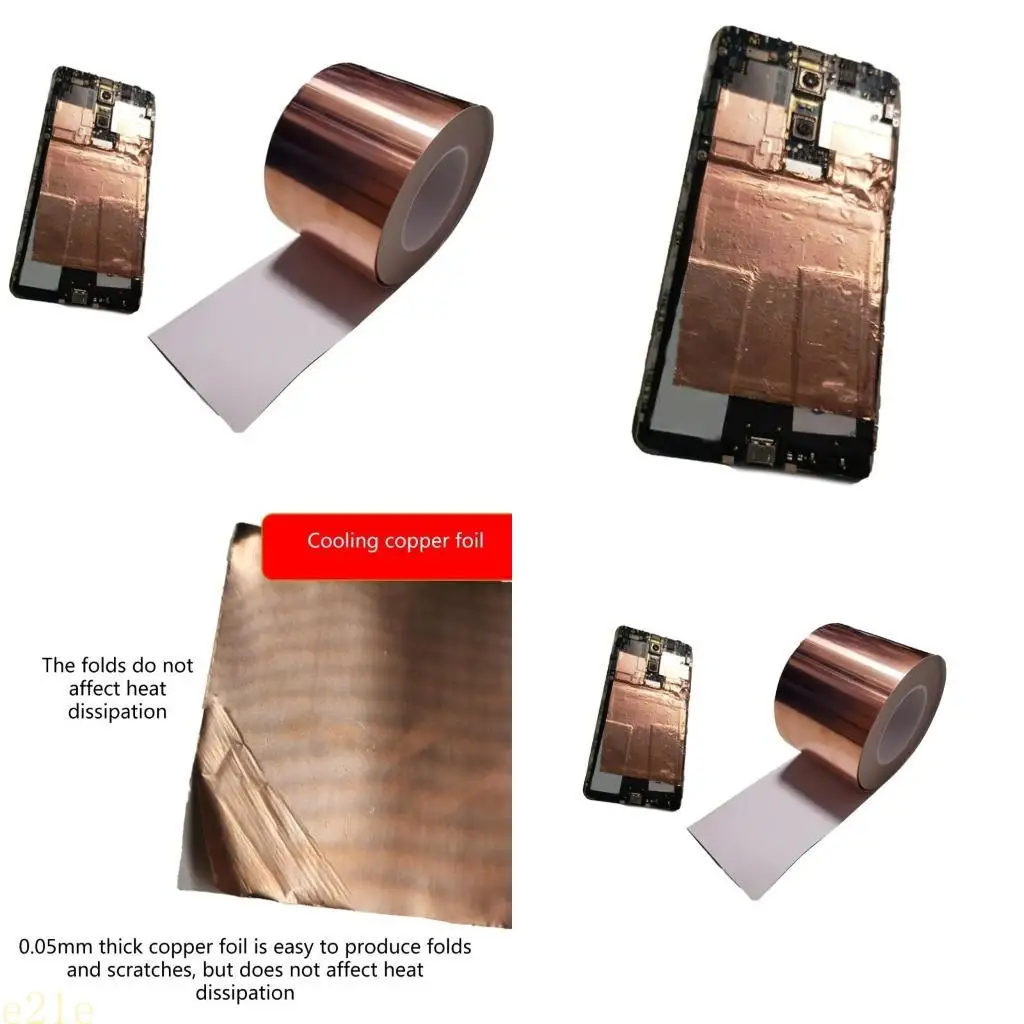 

E21E Heat Sink Pad Copper Foil Sheet for Notebook Mainboard Effective Heat Dissipation Cooling Sheet 0.05mm Thickness