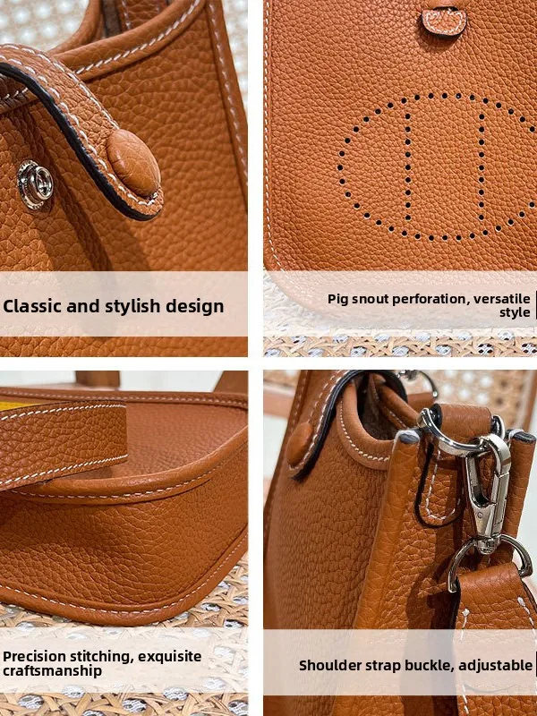 

Evelyn Genuine Leather Women's Bag Buet oulder Crossbody Bag Small Size Cowhide Leather Bags for Young Women Daily Use