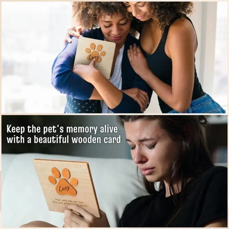 D0AD Pet Dog Puppy Memorial Card for Desktop and Home Decors Commemorate Ornaments