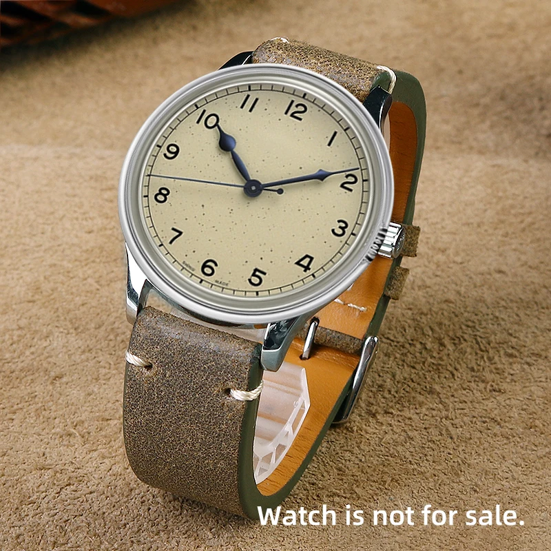 론진용 남성용 빈티지 가죽 시계, 리틀 주근깨 시계 스트랩, L28194932 밴드, 19mm 소프트 방수 액세서리 포함
