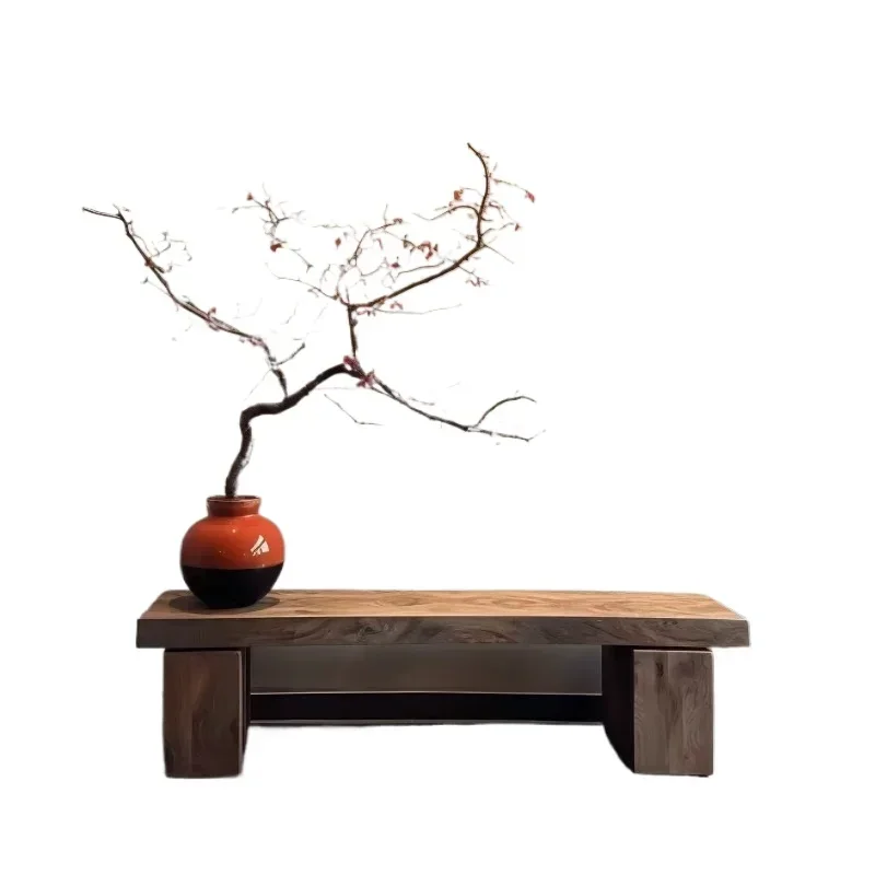 New Chinese solid wood bench old retro shopping mall clothing store rest and change shoes