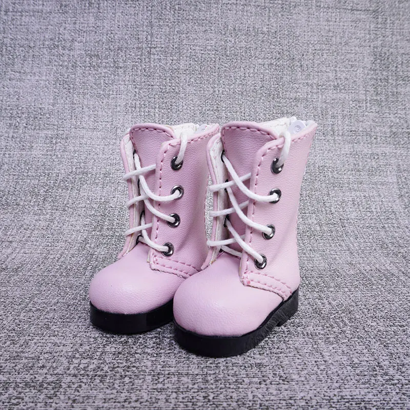 1/6 BJDドールシューズ ハンドメイド 4.2cm * 2cm ミッドチューブブーツ 無地 ラウンドトゥ 細ベルト 厚底シューズ ドールアクセサリー おもちゃ