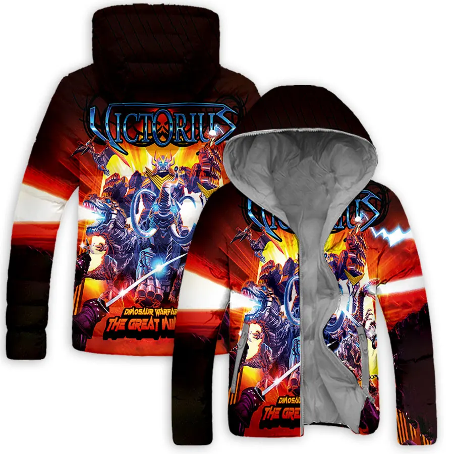 New Fashion 3D Printed  Victorius Band   Zipper Down-filled Coat  Hooded Sweatshirts Harajuku Hoody Tops Clothing