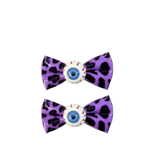 Colorful Leopard Bow Hair Clip, Creative Cosplay Accessory