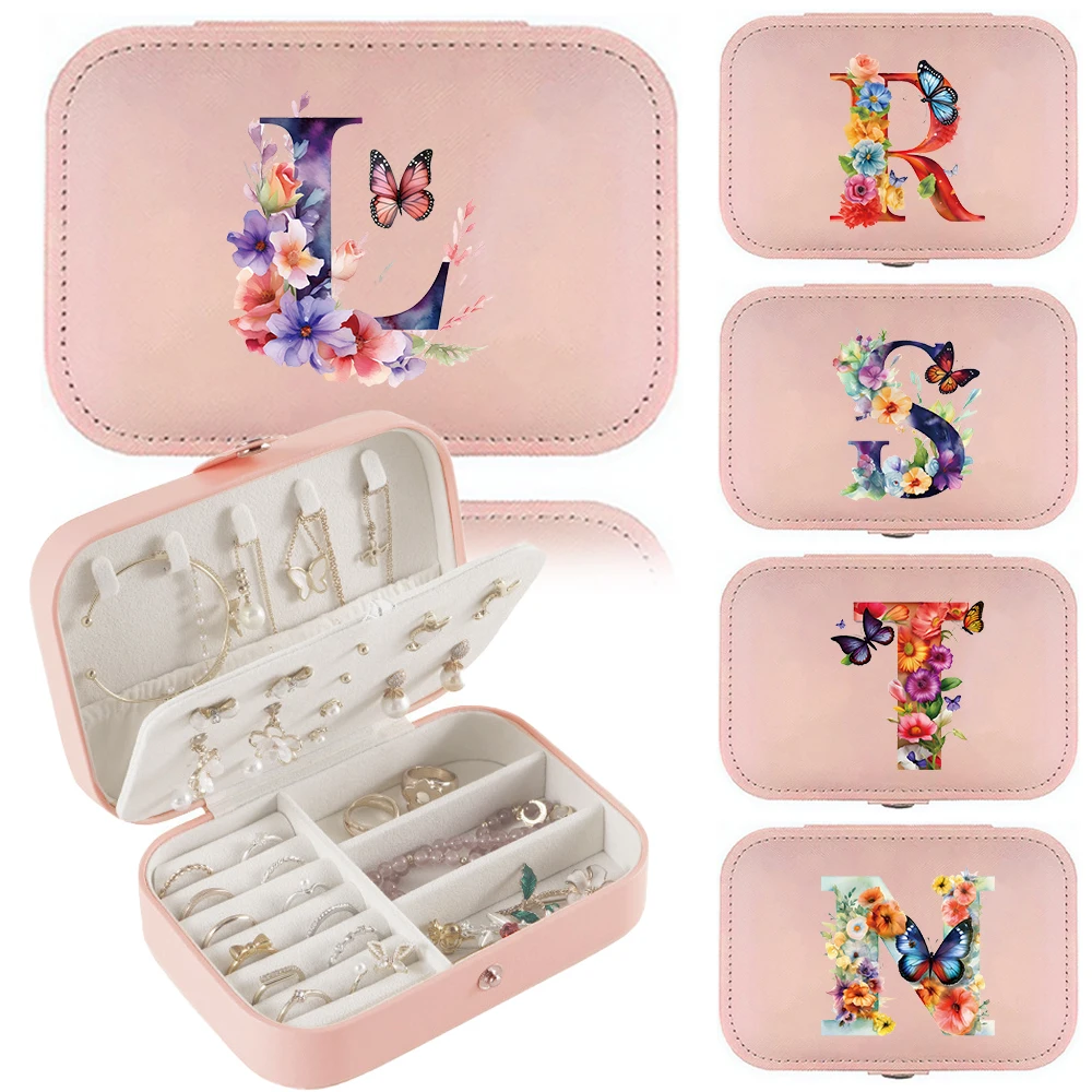 

Jewelry Storage Box 2025 New Butterfly Letter Printing Series High-end Exquisite New Women's Jewelry Display Cosmetic Pouch