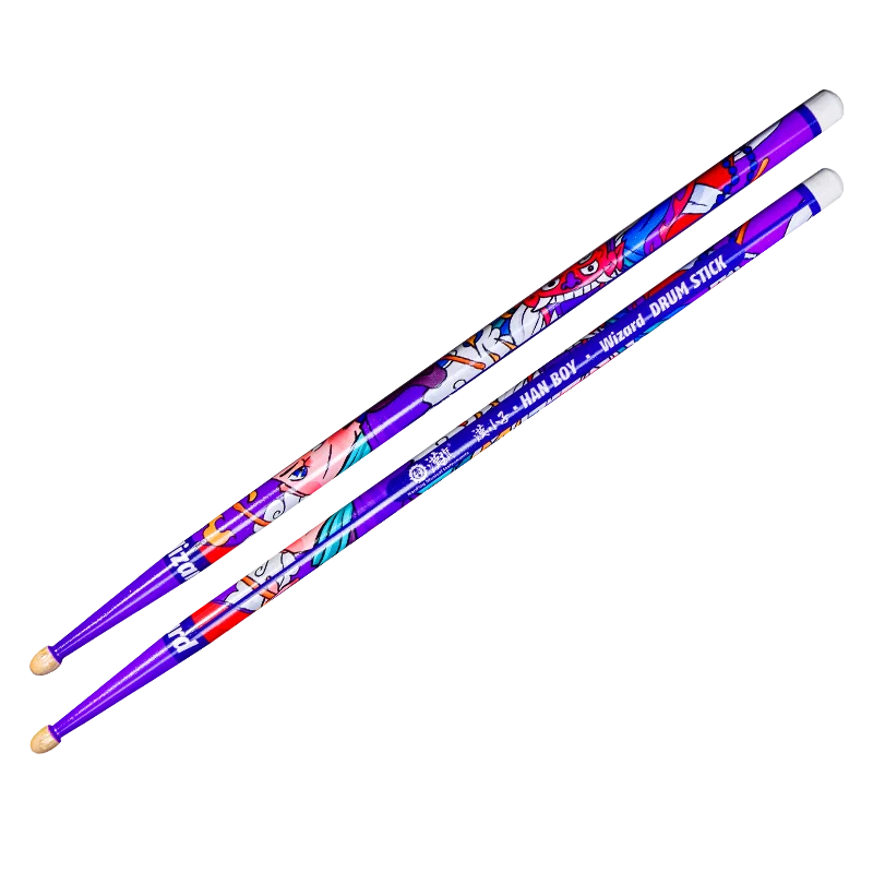 Baguettes de batterie HUN 5A « Han Xiaozi » en hickory américain, série tendance nationale chinoise, baguettes de batterie professionnelles en bois de noyer massif 5A