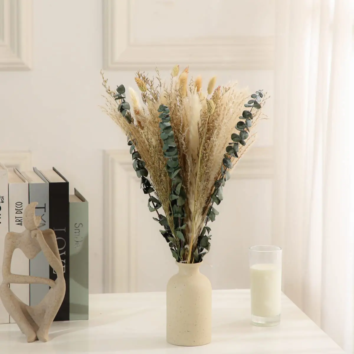 

Natural Fluffy Pampas Grass Phragmites Rabbit tail Grass Mix and Match Bouquet Boho Style Wedding Flower Arrangement Decoration