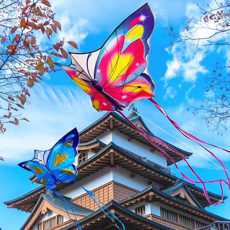 나비 연 어린이를위한 연 날아다니는 나일론 연 어린이 야외 게임 동물 연 비행 새 팔레트 비행 latawce 재미