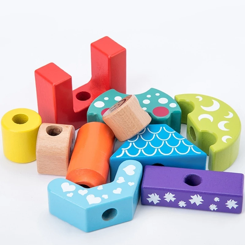 early puzzle early education wooden day and night versatile building block hand eye coordination building block children toy