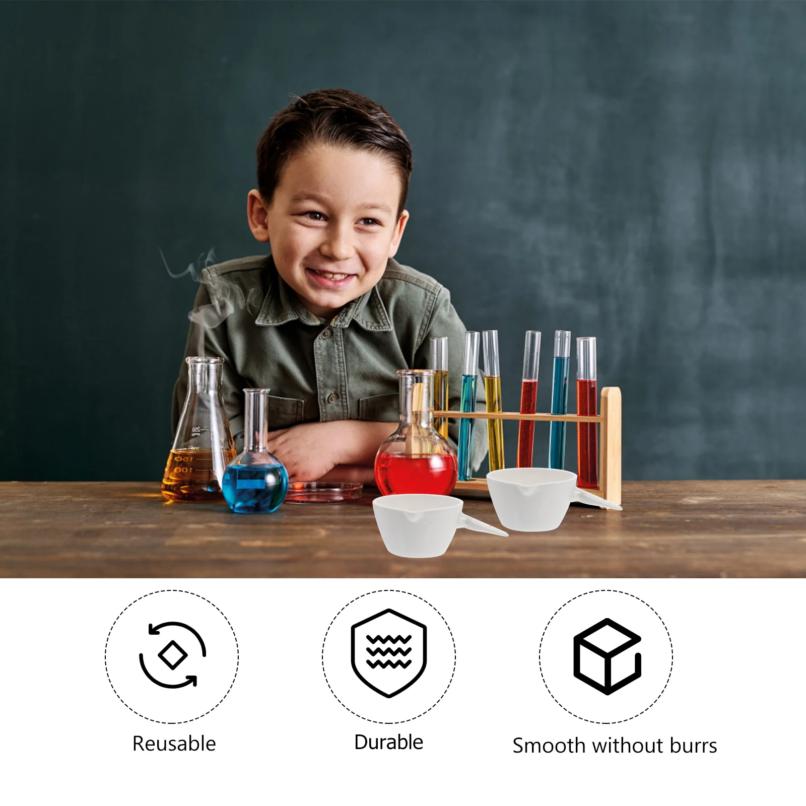 

1Pcs Evaporating Dish with Handle Round Porcelain Container Laboratory Tool for Heating Concentrating Solvent Evaporation