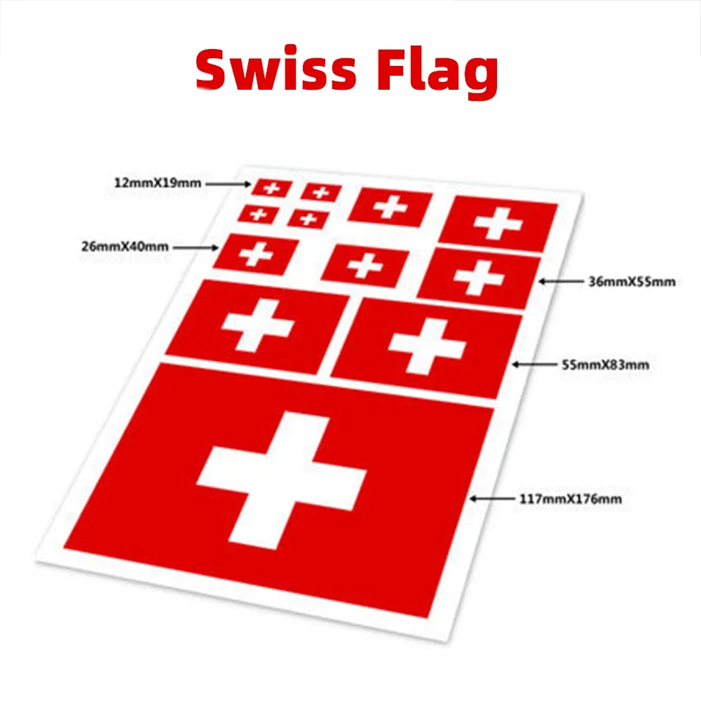 Swiss Flag Switzerland Car Auto Motorcycle Logo Decal Set Sticker Scratch Off Cover Ipad Notebook Laptop Handy Car Styling