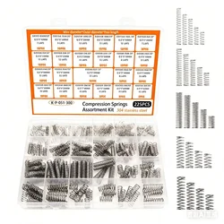 Yüksek kaliteli 304 paslanmaz çelik sıkıştırma yayı tamir küçük bahar takım elbise tel çapı 0.5/0.3/0.4 OD4/5/6 10-30length 225 adet