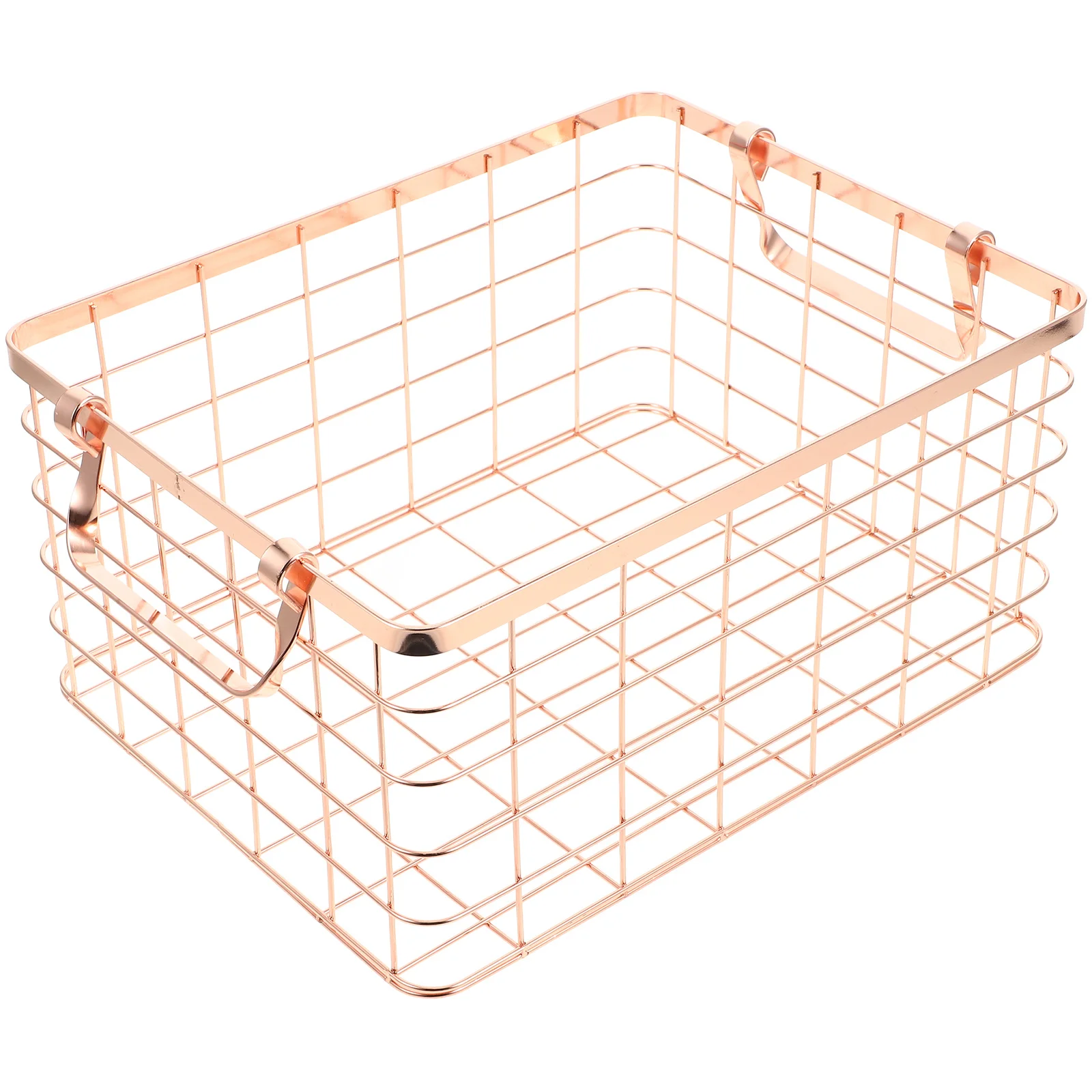 

Iron-Art Storage Basket Nordic Style Wire Basket with Handle Lightweight Portable Household Fruit Vegetable Snack Organizer