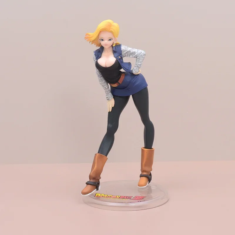 19CM bend Anime Dragon Ball Sexy Character Model Android 18 Action Figure Doll Home Desktop Decoration Kids Toy Gifts